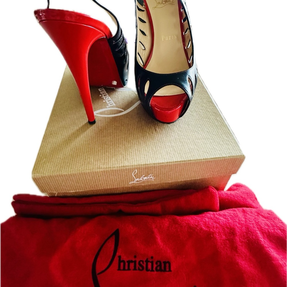 Christian Louboutin Black and Red Stiletto Heels